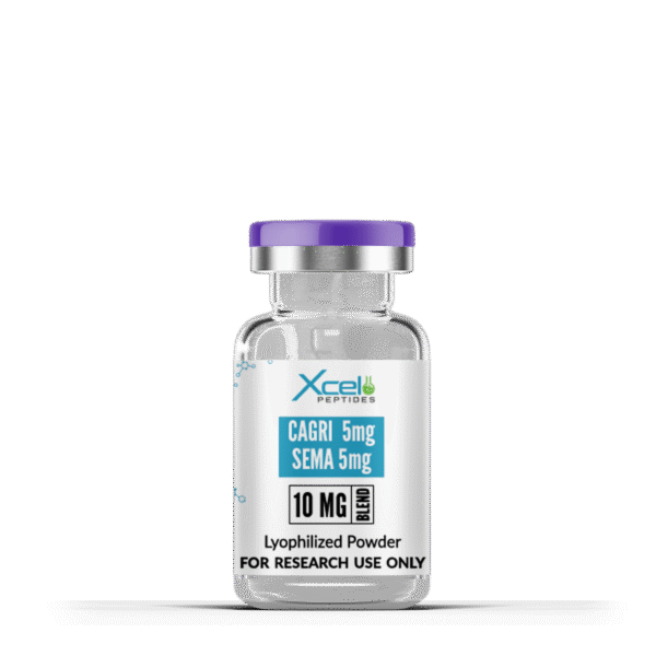 High-purityCagri + Sema 5mg/5mg Blend peptide blend vial for metabolic research, obesity studies, and appetite regulation in preclinical laboratories