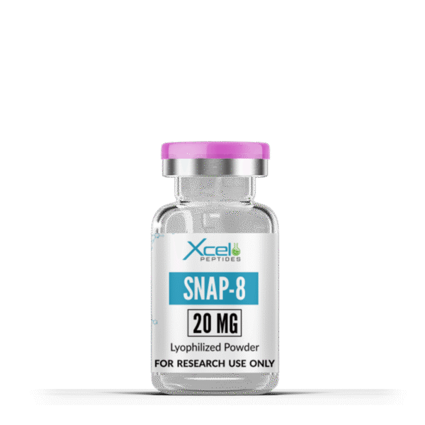 High-purity SNAP 8 20mg peptide vial for preclinical research on anti-aging, wrinkle reduction, and skin tissue regeneration