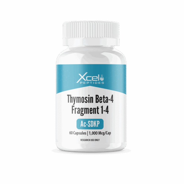 Thymosin Beta-4 Fragment (1-4) Ac-SDKP 1,000mcg capsules promoting tissue repair, anti-inflammatory, and cellular regeneration effects