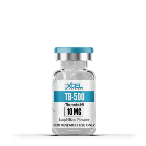 TB-500 peptide vial on a clean medical surface, representing muscle recovery, healing, and performance enhancement