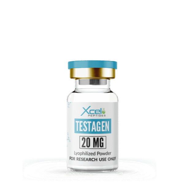 High-purity Testagen (Bioregulator) peptide vial for testosterone regulation, hormonal balance, and reproductive health research in preclinical laboratories