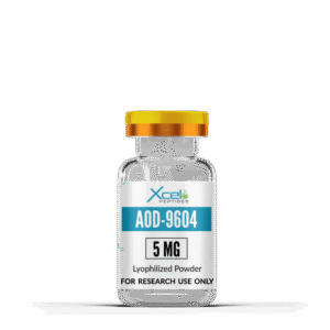 High-purity AOD-9604 peptide vial for fat metabolism, obesity research, and preclinical laboratory studies