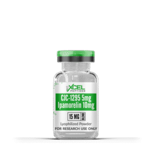 CJC-1295 No DAC 5mg and Ipamorelin 10mg 15mg Blend vial – premium peptide for growth hormone release, muscle recovery, and fat loss