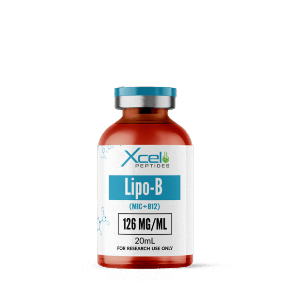 Vial of Lipo-B Mic B-12 injection supplement, supporting energy boost, fat metabolism, and overall wellness