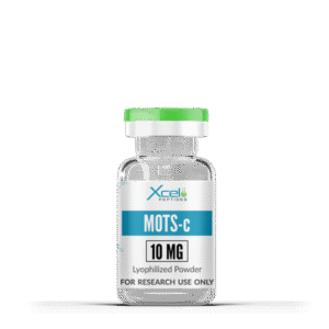 MOTS-c peptide vial for research, supporting metabolism, insulin sensitivity, fat oxidation, and mitochondrial health