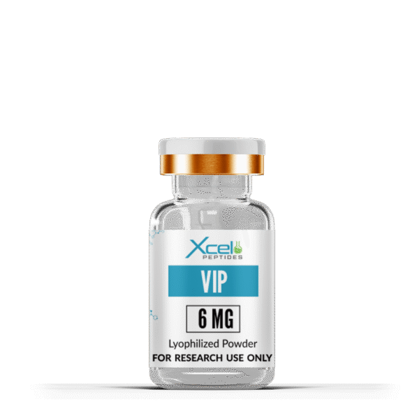 High-purity VIP (Vasoactive Intestinal Peptide) peptide vial for cardiovascular, immune, and neural research in preclinical laboratories