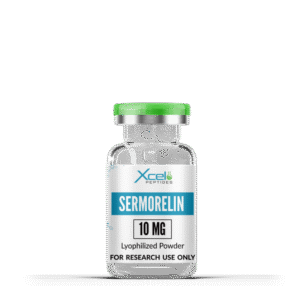 High-purity Sermorelin peptide vial for preclinical research on growth hormone secretion, tissue regeneration, and metabolic studies