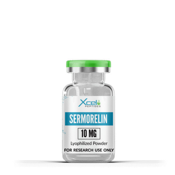 High-purity Sermorelin peptide vial for preclinical research on growth hormone secretion, tissue regeneration, and metabolic studies